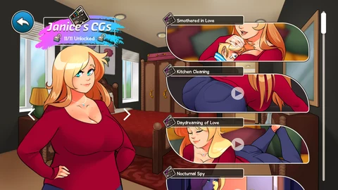 The in-game CG Gallery screen